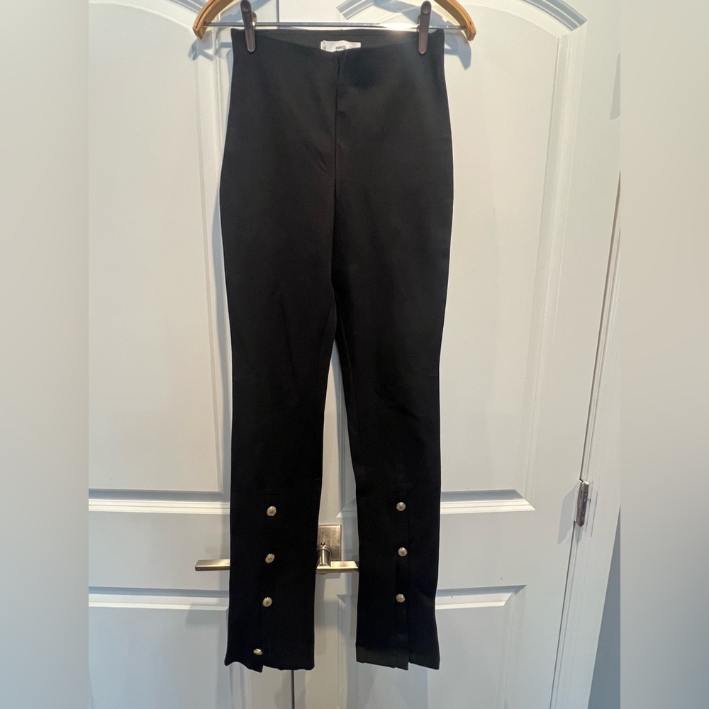 Mango Black Women’s Pants with Button Accents